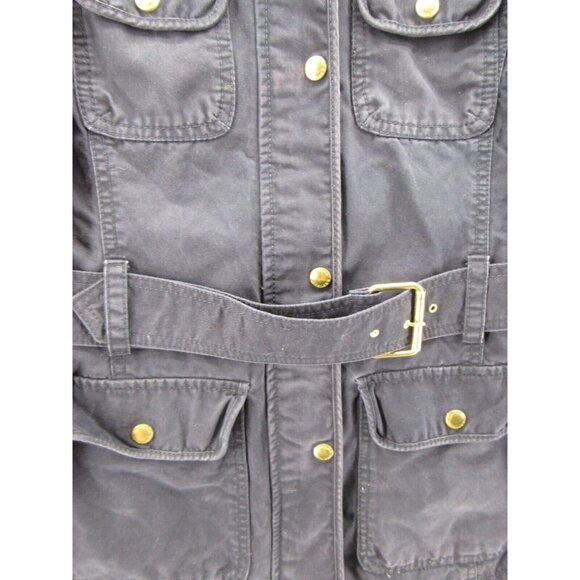 Banana Republic Jacket Small Military Coat Elbow Patches Utility Belt - Picture 4 of 13